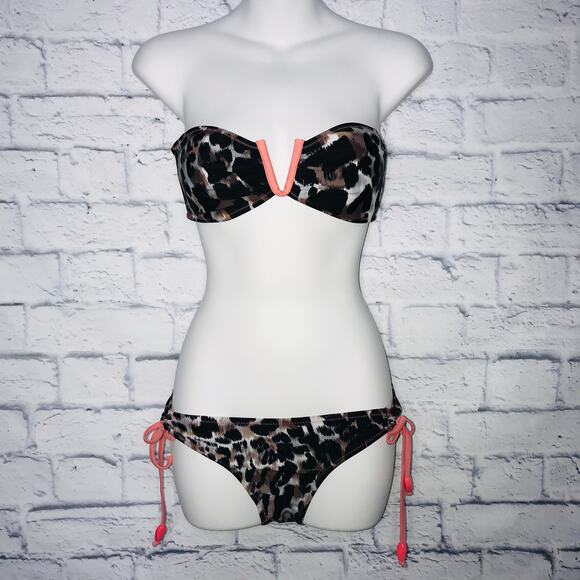 Strapless Animal Print Swim Top w/ Bottom - Picture 6 of 8